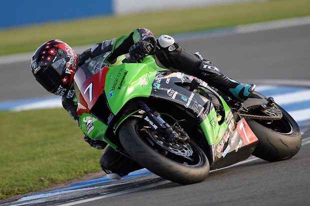 Conor Cummins in action at Donington (Glynne Lewis)